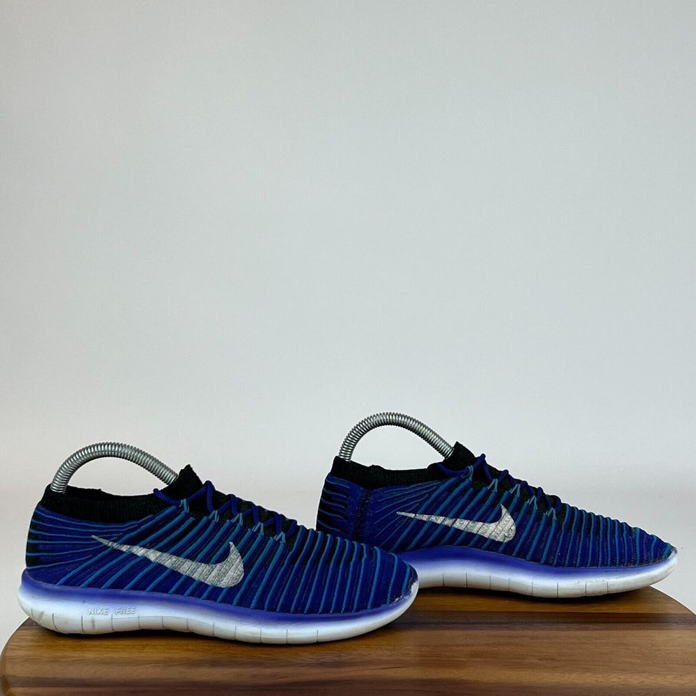 Womens Nike Free RN Motion Flyknit Blue Mid Athletic Shoes Sneakers Size 7.5 M